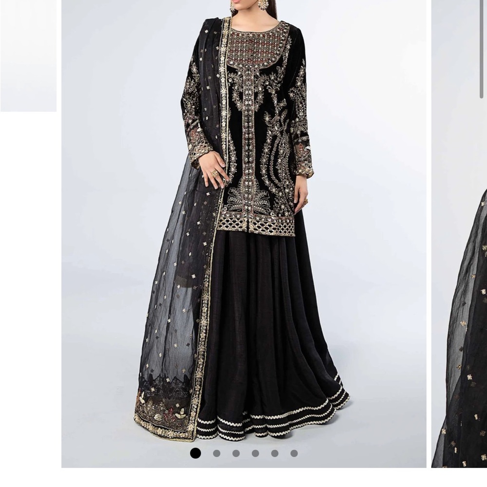 Elegant Black Embroidered Women's Dress